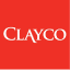 Red square with the word CLAYCO in white, all capital letters, centered.