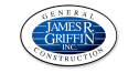 Oval logo for James R. Griffin Inc. General Construction with blue background.